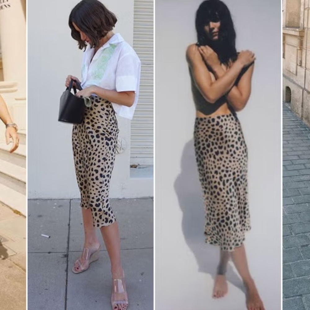 Realisation Par Animal Print Midi Skirt